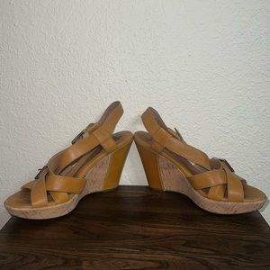 Sofft Leather Wedge Sandals 9M